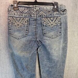 Y2K‎ Vanilla Star Womens/Jrs Sz 9 Flare Embellished Bootcut Low Rise Jeans Retro
